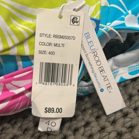 Bleu Rod Beattie SOCK IT TO ME CROSS BACK BIKINI TOP 40D - Picture 3 of 3